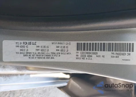 2016 Chrysler 200 Limited from USA, damaged, VIN 1C3CCCAB3GN166620
